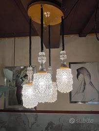 Lampada a cascata Targetti anni'70 vetro Murano 