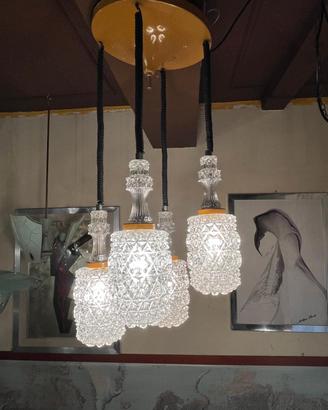 Lampada a cascata Targetti anni'70 vetro Murano 