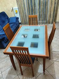 Tavolo Calligaris allungabile 90x120/240 + 4 sedie