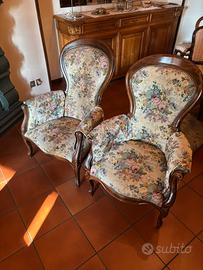Poltrone antiche stile Luigi Filippo