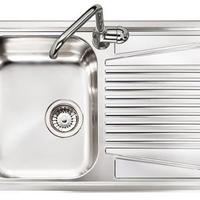 lavello inox ad una vasca completo di rubinetto 