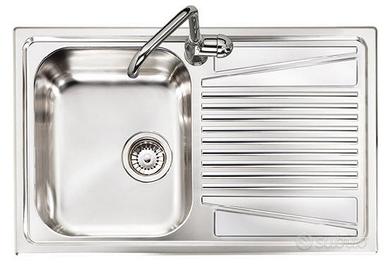 lavello inox ad una vasca completo di rubinetto 