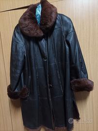 Cappotto pelle con interno in pelliccia visone
