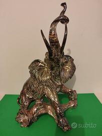 Scultura elefante argentata