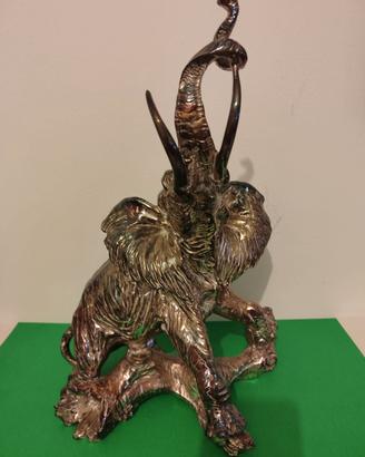 Scultura elefante argentata