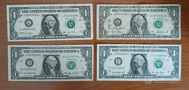 4 banconote One Dollar USA