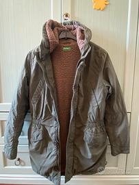 Parka verde militare con cappuccio