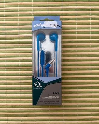 AQL LIVE Auricolari Pump Bass con Mic Blu