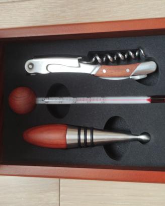 Kit sommelier 3 pezzi, scatola legno, Alexander