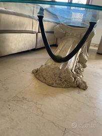Tavolo da salotto con piano in vetro