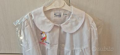 Grembiule bambina asilo bianco taglia 6 anni