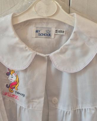Grembiule bambina asilo bianco taglia 6 anni