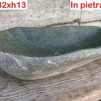 Lavabo lavandino da appoggio in pietra sasso verde