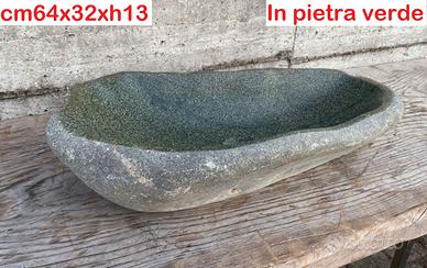 Lavabo lavandino da appoggio in pietra sasso verde