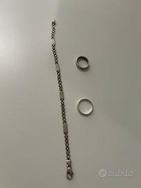 Braccialetto in argento + 2 anelli in argento