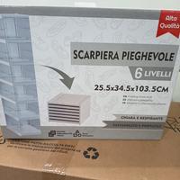 scarpiera 6 ripiani pieghevole portatile 