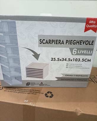 scarpiera 6 ripiani pieghevole portatile 