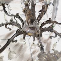 lampadario ottone con pendenti a goccia