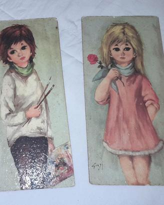 quadretti di decoupage artistico anni '60