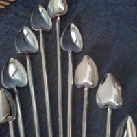 12 cannucce- miscelatori-cucchiaini silver plated