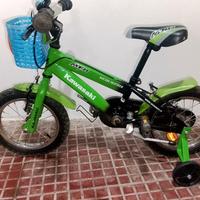 Bici da bambino Kawasaki 14 con rotelle