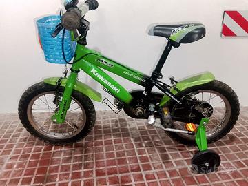 Bici da bambino Kawasaki 14 con rotelle