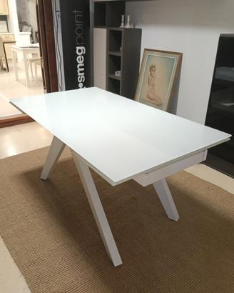 Tavolo Moderno Allungabile Vetro Bianco Lucido