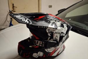 casco enduro Airoh tg M+maschera e quik strap