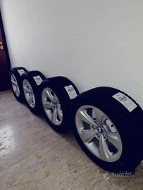 4 CERCHI IN LEGA ORIGINALI BMW 17+GOMME INVERNALI 