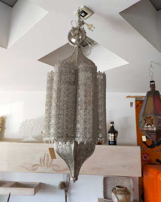 Lampadario etnico traforato nuovo