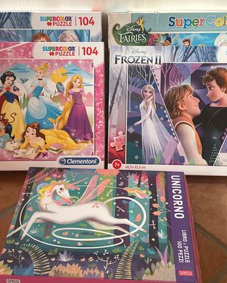 Lotto n. 5 Puzzle 5-8 anni + libro