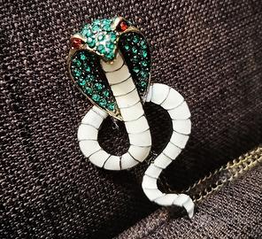 Collana Egiziana Ciondolo Cobra 7cm x 3,5cm