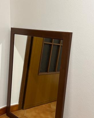 Specchio 70x90x3 cm Cornice Legno Noce Pesante