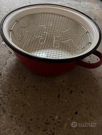 Cestello per frittura con pentola smaltata