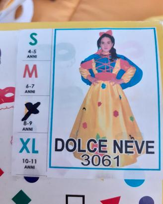 Carnevale costume Biancaneve xl 10/11 anni