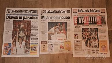 Milan Finali di Champions 2003 2005 2007 Gazzetta