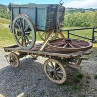 Due ruote in legno grandi carro agricolo epoca