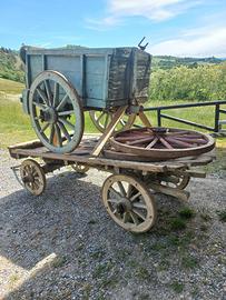 Due ruote in legno grandi carro agricolo epoca