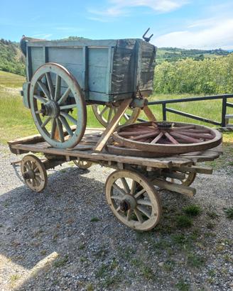Due ruote in legno grandi carro agricolo epoca