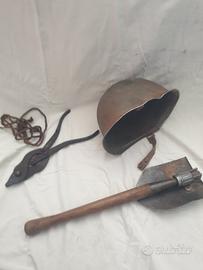 varia militaria -elmetto, pinza , pala da trincea 