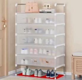 Organizzatore scarpe anti polvere 6 ripiani 