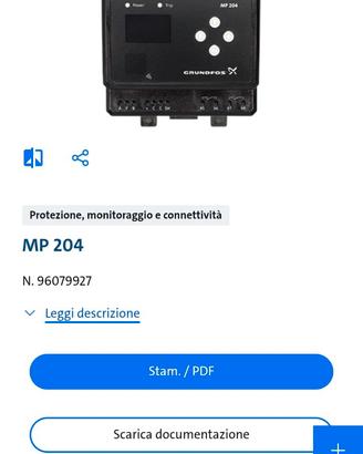Protezione Motore Elettronica Grundfos MP 204.