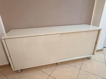 Madia bianca a due ante scorevoli- stile moderno