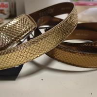 2 Cinture TRENDY Oro e Bronzo Pitone