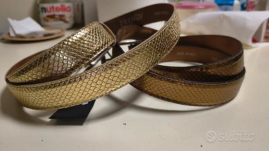 2 Cinture TRENDY Oro e Bronzo Pitone