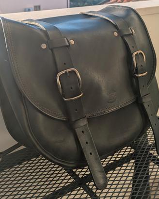 Borsone cuoio WILD HOG moto- Hand Made