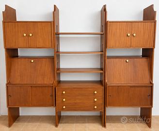 Parete attrezzata Libreria componibile Vintage 60s