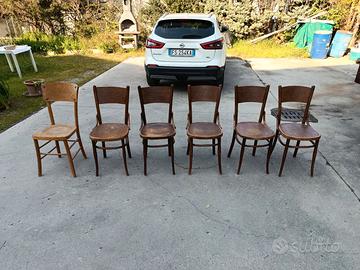 Set 6 sedie stile Thonet legno  vintage
