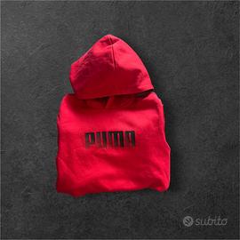 Felpa Puma Rossa Cappuccio Ragazzo 15-16 Anni