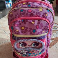 cartella zaino con ruote e astuccio 